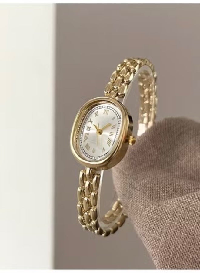 Shein women’s gold-tone bracelet watch features an elegant oval dial - Image 5